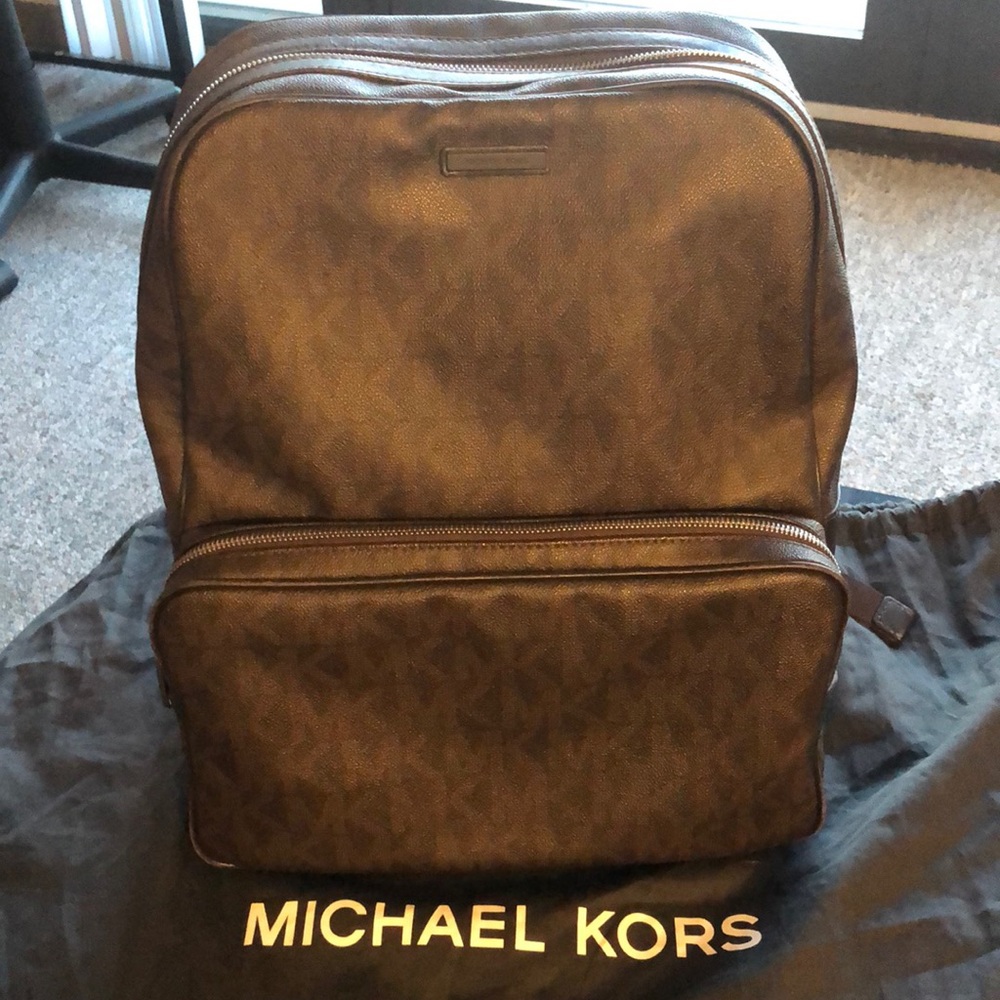 Michael Kors Brown Leather Backpack
